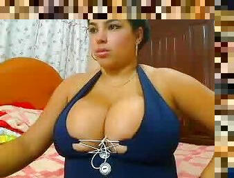 Massive tits on BBW cam model