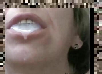 Nice series of cum to mouth shots