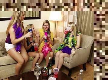 Mardi Gras party turns into a full blown group sex party