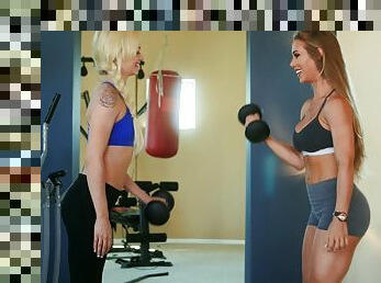 Personal trainer Nicole Aniston gets naughty with Elsa Jean