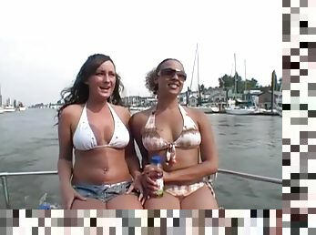 Two young amateurs join together on a boat for some wild and naughty fun!