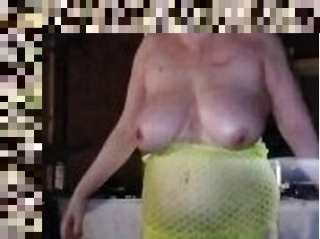 Lolo huge Double D tits bouncing for daddy