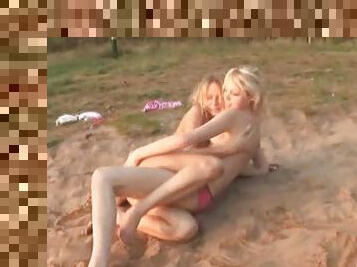 two lesbian on the beach