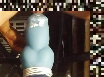 Private Video, Outside in Workshed Riding XL knotted Dildo
