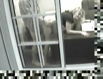 Security camera office fuck with blonde