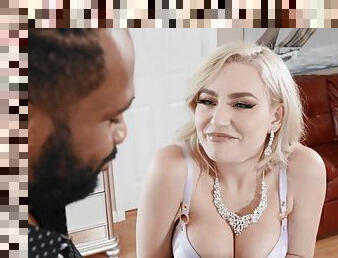 Naughty blonde girl Blake Blossom wants to be fucked by a black man