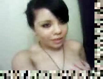 Lovely brunette webcam babe masturbates for her boyfriend