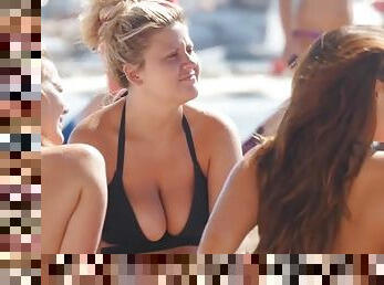 Spying on natural tits babes on a bikini beach