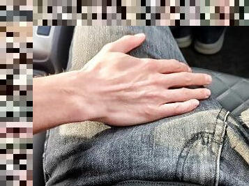 caressed a big dick in the car