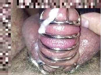 Cumming while locked in my cage!