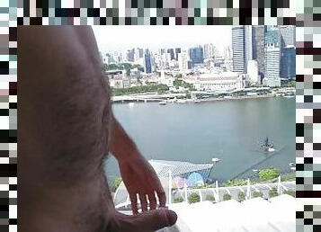Singapore hotel masturbation in front of window