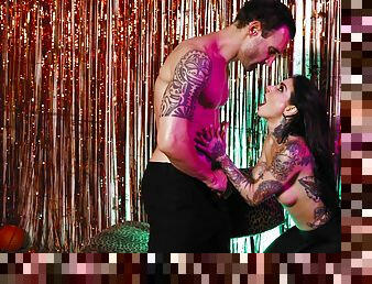 Joanna Angel rides her lovers big cock in an erotic porn video