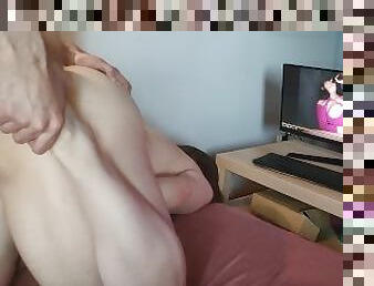 Getting fucked hard while watching BBC porn to get extra horny