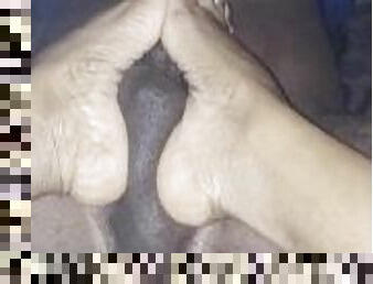 I get so horny giving footjobs