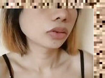 Cute slim Asian sexy horny girl tits