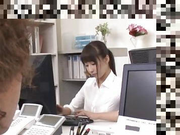 Gorgeous secretary Ayami Shunka is in for a naughty fuck surprise
