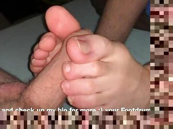 POV, Huge Feet size 14 gives you a 10 minute soft and hot footjob while i am play games