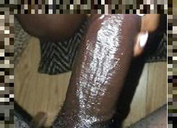 Ebony handjob with coconut oil