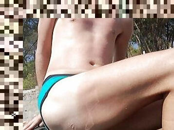 Hot twink on beach ??