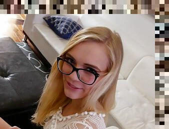 Alex Grey is a cute chick with glasses who loves to fuck hard