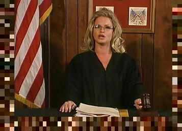 Sexy blonde judge is going to have her pussy wrecked