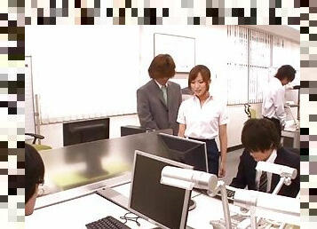 Hardcore fucking in the office with hot ass coworker Kokone Mizutani