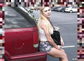 Wild quickie in back of the van with amateur blonde Mia Pearl