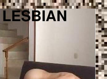 Lesbian Scissor Orgasm Rubbing Clitoris against Clitoris on the couch