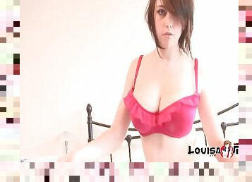 Louisa May strips and models amazing lingerie