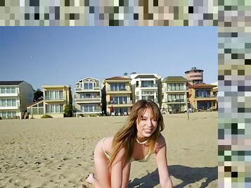Adorable Leila Cove drops her bikini to be fucked balls deep
