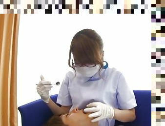 Busty Japanese doctor treats guy with different treatment