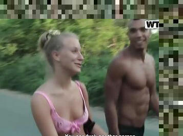 Sexy Blonde in Bikini Gets Paid for Sex