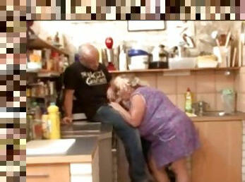 Hilena big tit bbw granny fucked in kitchen