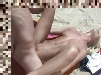 Sexy orgy on the beach with super hot chicks