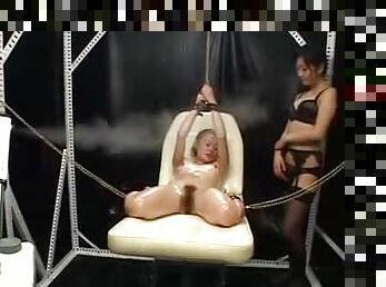 Asian in bondage is vibrated