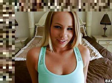 Slutty Blonde Birtney Young Smiling with a Huge Black Cock in Her Pussy