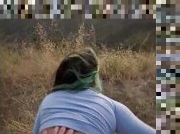 Big ass teen Latina gets bent over outdoors to the sunset