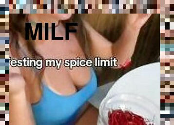 Big boobie milf tested her spice