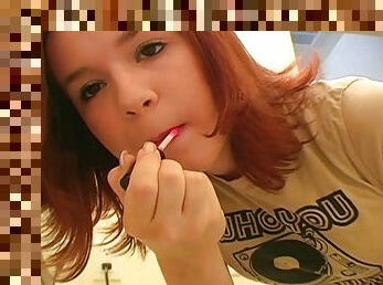 Reality clip with redhead teen Anna Lynn having fun in a bathroom