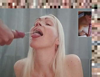 amatör, cumshot, hemmagjord, samling, creampie, par, ansiktssprut, sprut, oral