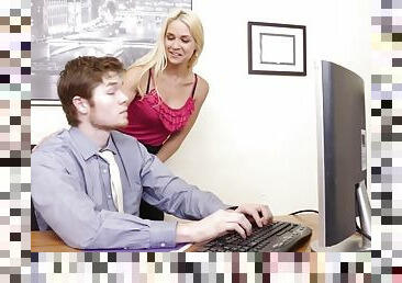 Busty Blond Sarah Vandella Seduces Employee