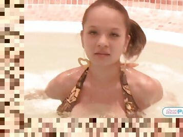 Teen Paris Milan in a Bikini taking Jacuzzi just to tease you