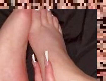 Beautiful feet white toes