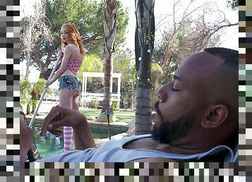 Black man with a giant dick fucks small tits chick Cecilia Taylor