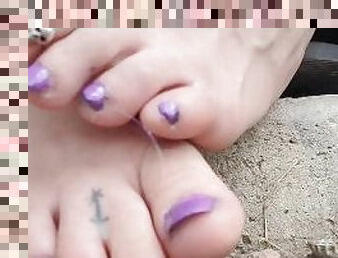 Purple toes on a summer day