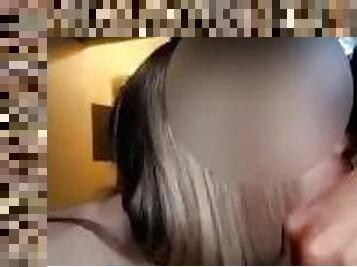 Getting a quick blowjob from my blonde gf
