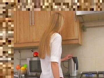 Teen Lesbian Sex In The Kitchen With Strapon