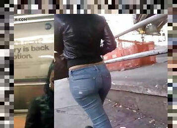 Candid Leather Puerto Rican Booty