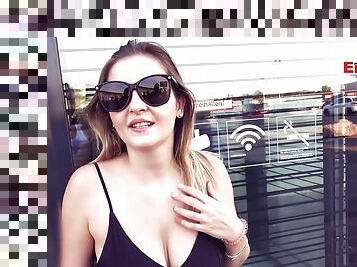 Real big tits female sex tourist slut picked up in Germany