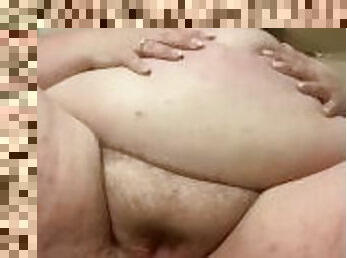 Pretty ssbbw plays with fat hairy pussy